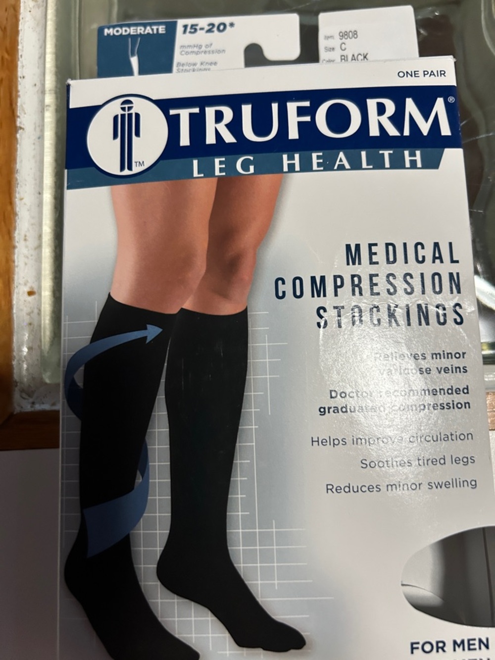 Truform Medical Compression Knee-High Socks for Women - Black